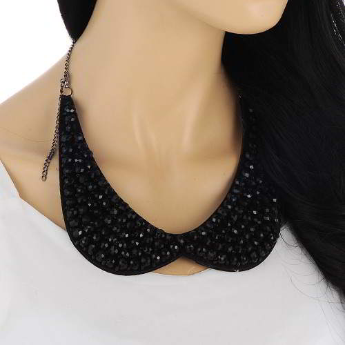 Beads Weaving Decorated Collar Design RAAAEE Black 6pcs