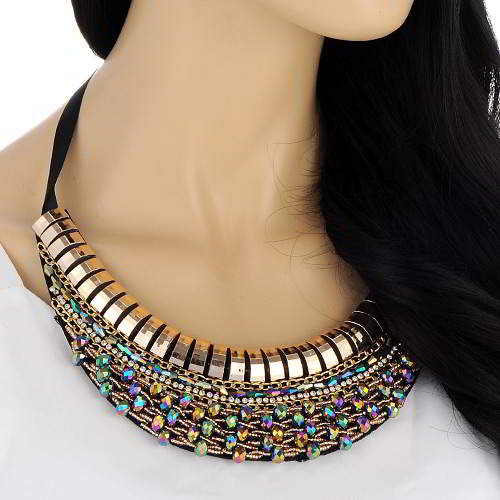 Beads Weaving Leaf Shape Collar RAAB8D Multi Color 6pcs