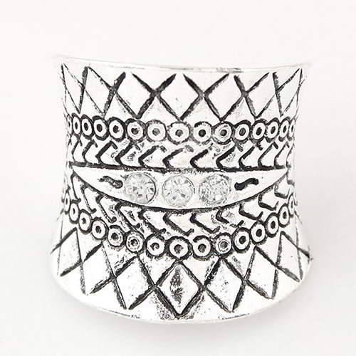 Pattern Simple Ring T5A68D Silver 6pcs