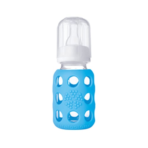LIFEFACTORY Baby Bottle With Silicone Sleeve Sky Blue 120ml