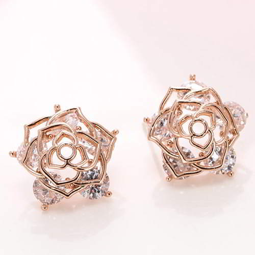 Hollow Out Rose Design T5A5EE Rose Gold 6 Pcs