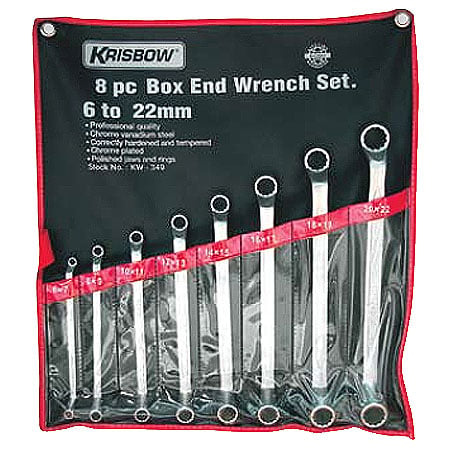 KRISBOW KW0100263 Box End Wrench St 6-22mm (8) KW-349
