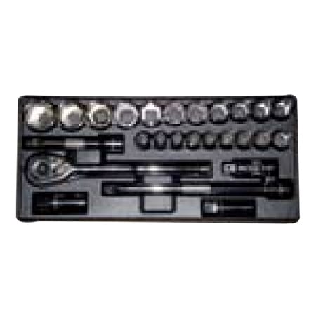 KRISBOW KW0103288 Socket Set SQ1/2 Inch with Tray @26Pcs 