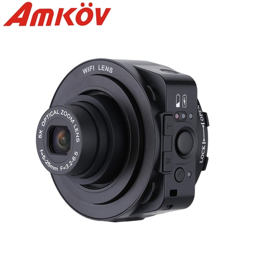 Amkov Original AMKOV JQ1 4X digital 5X Optical Zoom Wifi Digital Camera 20MP HD 1080P 30fps Camcorder Mini Selfie Lens-style PC Camera AMKJQ1