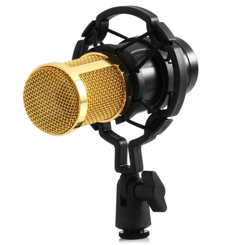 Excelvan New Wired Condenser Sound Recording Microphone Microfone W Shock Mount for Chatting Singing Karaoke PC Laptop Sound Recording Microphone