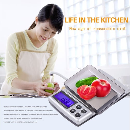 Raksasa Elektronik 2000g x 0.1g Pocket Electronic Digital Jewelry Scales Weighing Kitchen Scales Balance 32473818571