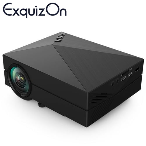 EXQUIZON Mini Portable LED Projector HDMI VGA AV SD GM60